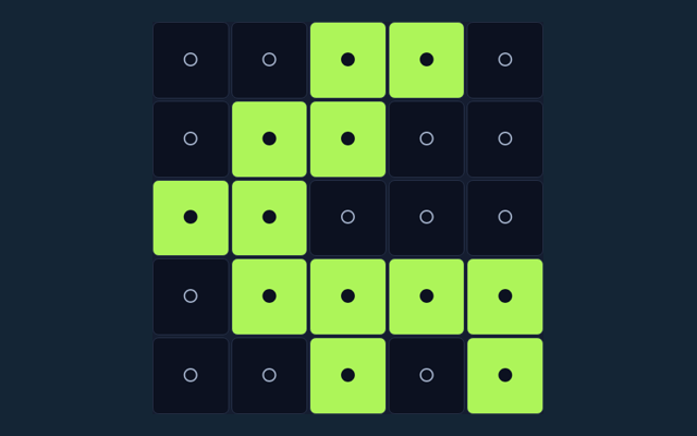 Lights Out playing interface